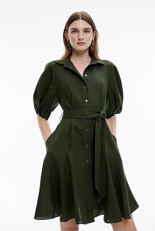 Ivy French Linen Godet Dress - Women's Casual Dresses | Witchery
