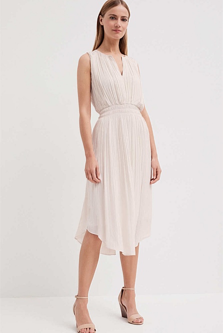 Fine Pleat Dress | Midi Dresses