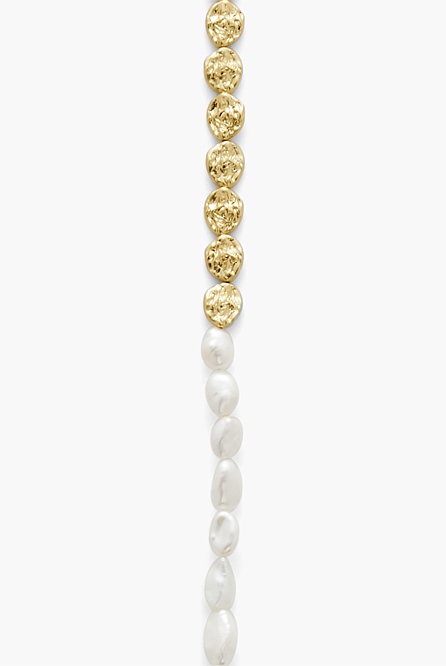 Satin Gold Molten Pearl Necklace - Women's Necklaces | Witchery