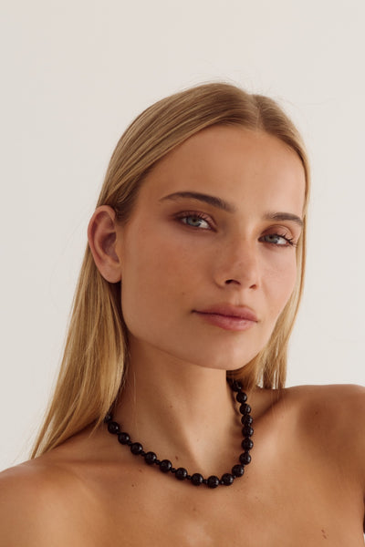 Constance Necklace | Black Agate - Black - image 3