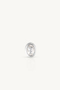 April Topaz Silver Oval Birthstone Charm - Silver - image 1