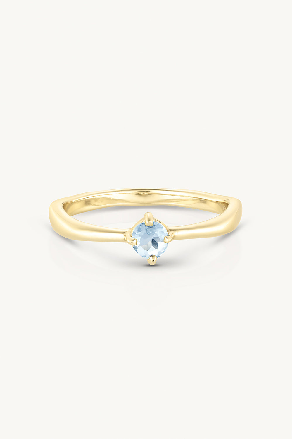 March Aquamarine Gold Birthstone Ring - Gold - image 1