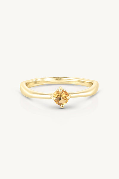 November Citrine Gold Birthstone Ring - Gold - image 1