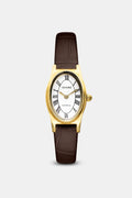 Emmeline Watch | White | Espresso Croc - Gold - image 1
