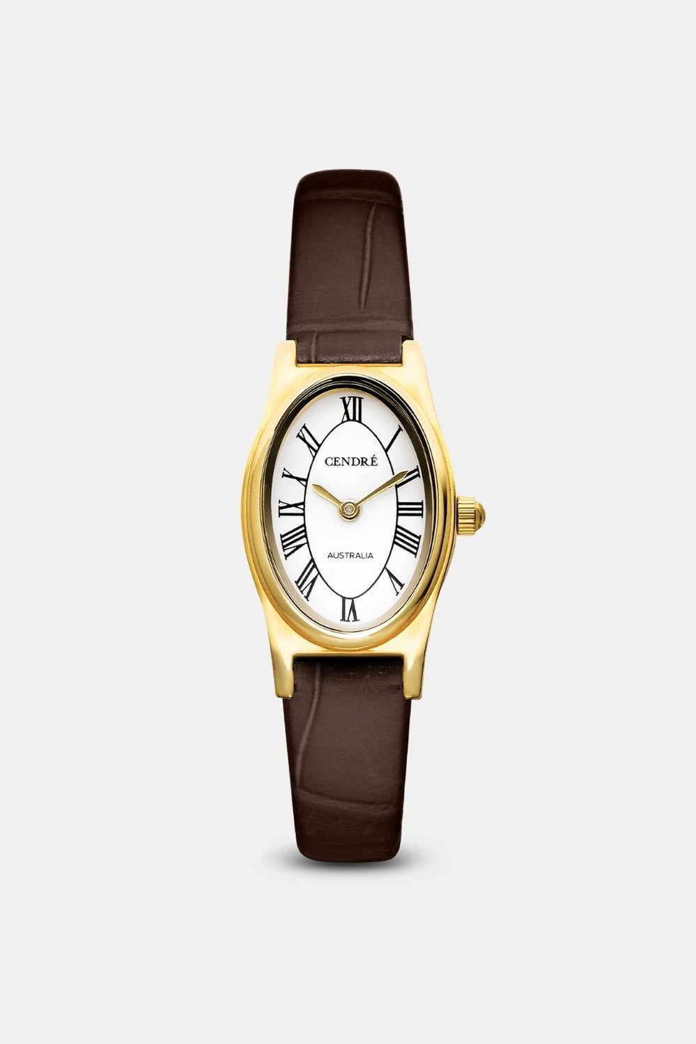 Emmeline Watch | White | Espresso Croc - Gold - image 1