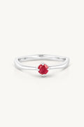 July Ruby Silver Birthstone Ring - Silver - image 1