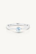 March Aquamarine Silver Birthstone Ring - Silver - image 1