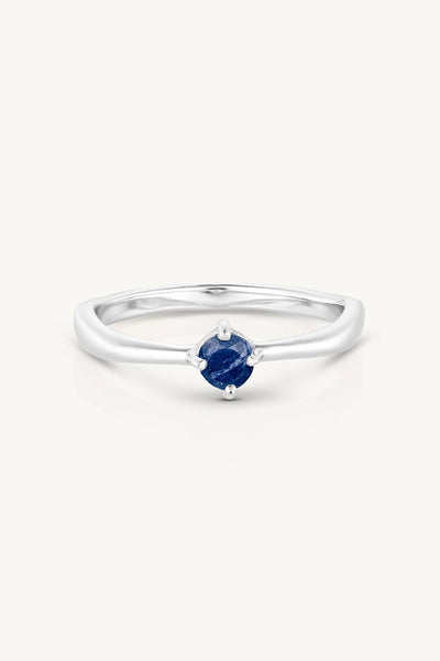 September Sapphire Silver Birthstone Ring - Silver - image 1