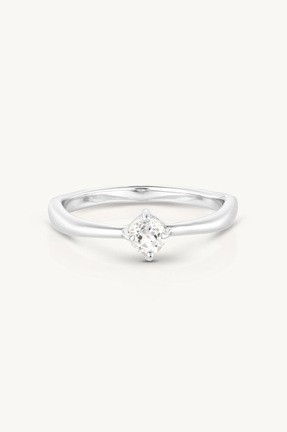 April Topaz Silver Birthstone Ring - Silver - image 1