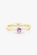 February Amethyst Gold Birthstone Ring - Gold - image 1