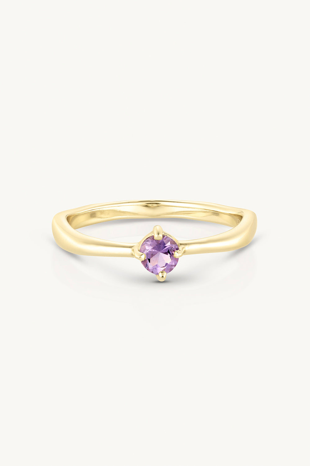 February Amethyst Gold Birthstone Ring - Gold - image 1