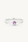 February Amethyst Silver Birthstone Ring - Silver - image 1