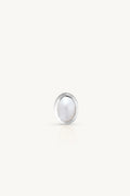 June Pearl Silver Oval Birthstone Charm - Silver - image 1
