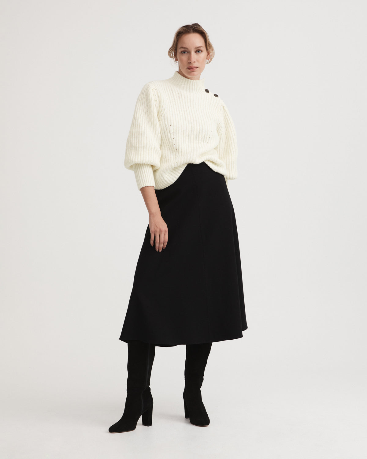 Fluted Ponte Skirt
