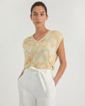 Linen V Neck Tee