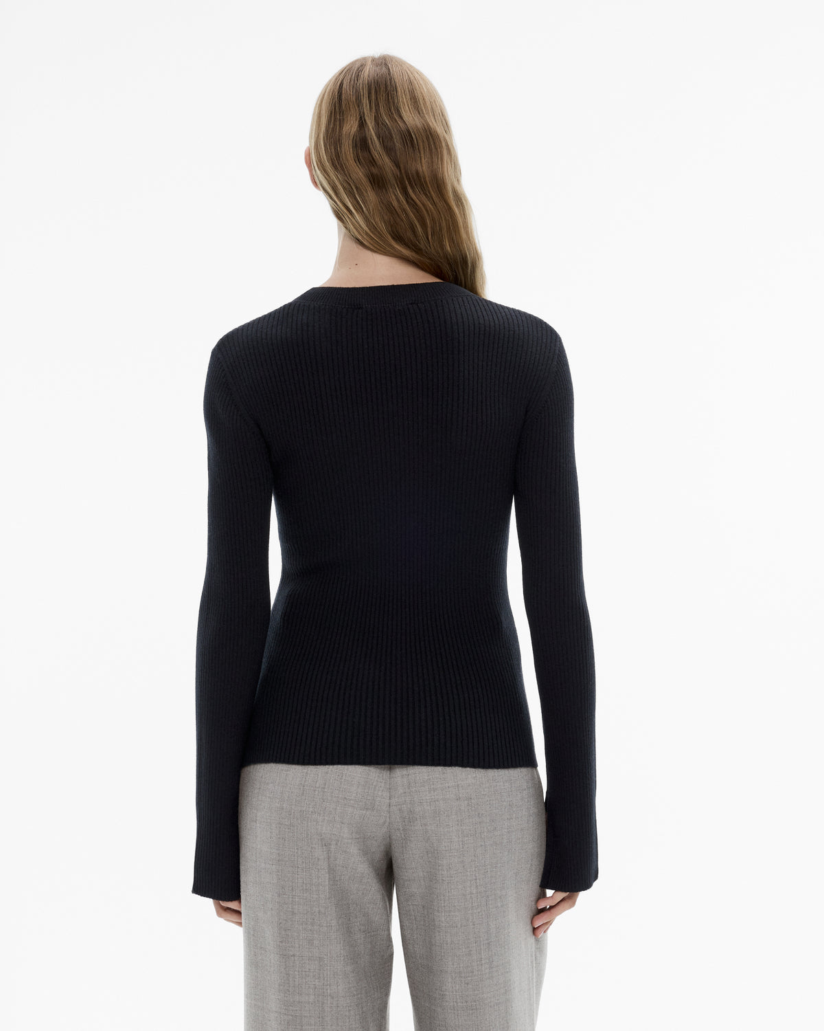 Wool Blend Crew Rib Knit