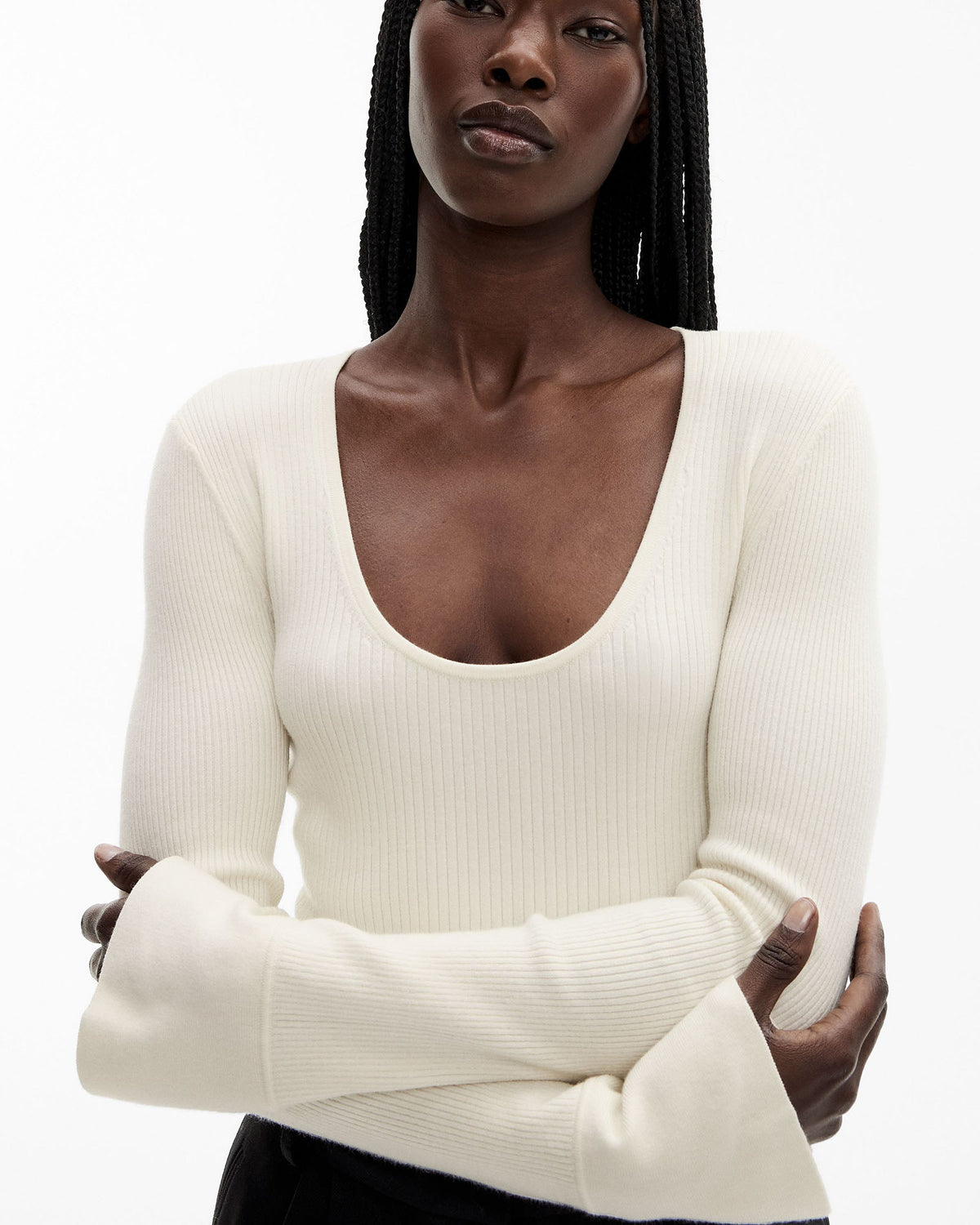 Wool Blend Flare Sleeve Knit