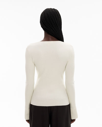 Wool Blend Flare Sleeve Knit