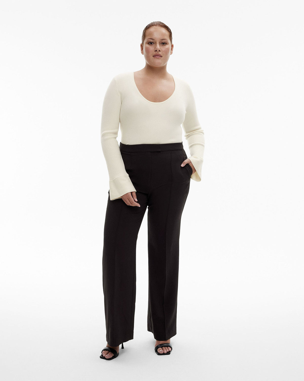 Wool Blend Flare Sleeve Knit