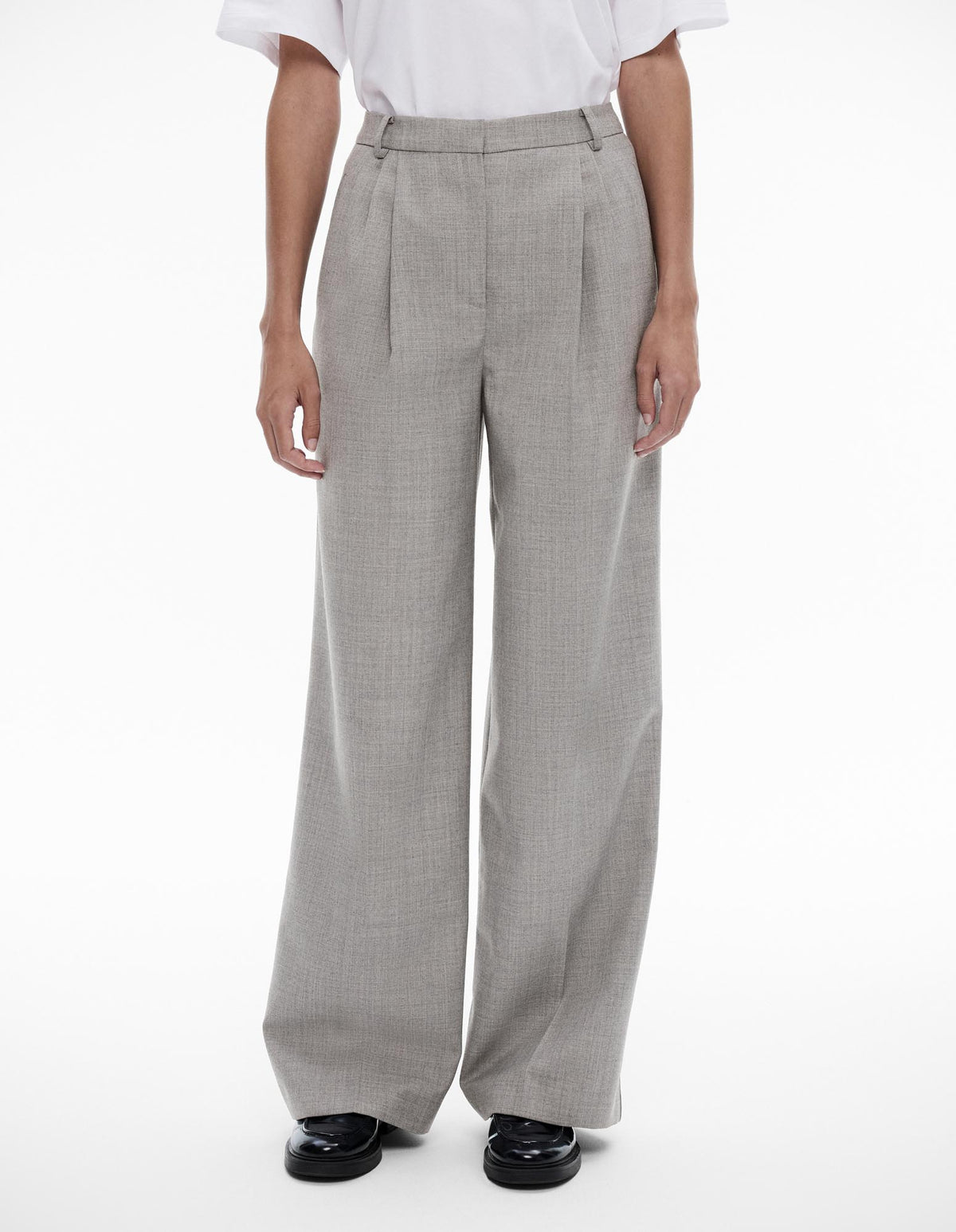 Wool Blend Relaxed Rise Trouser