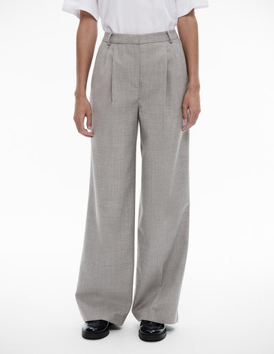 Wool Blend Relaxed Rise Trouser