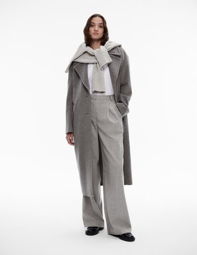 Wool Blend Relaxed Rise Trouser