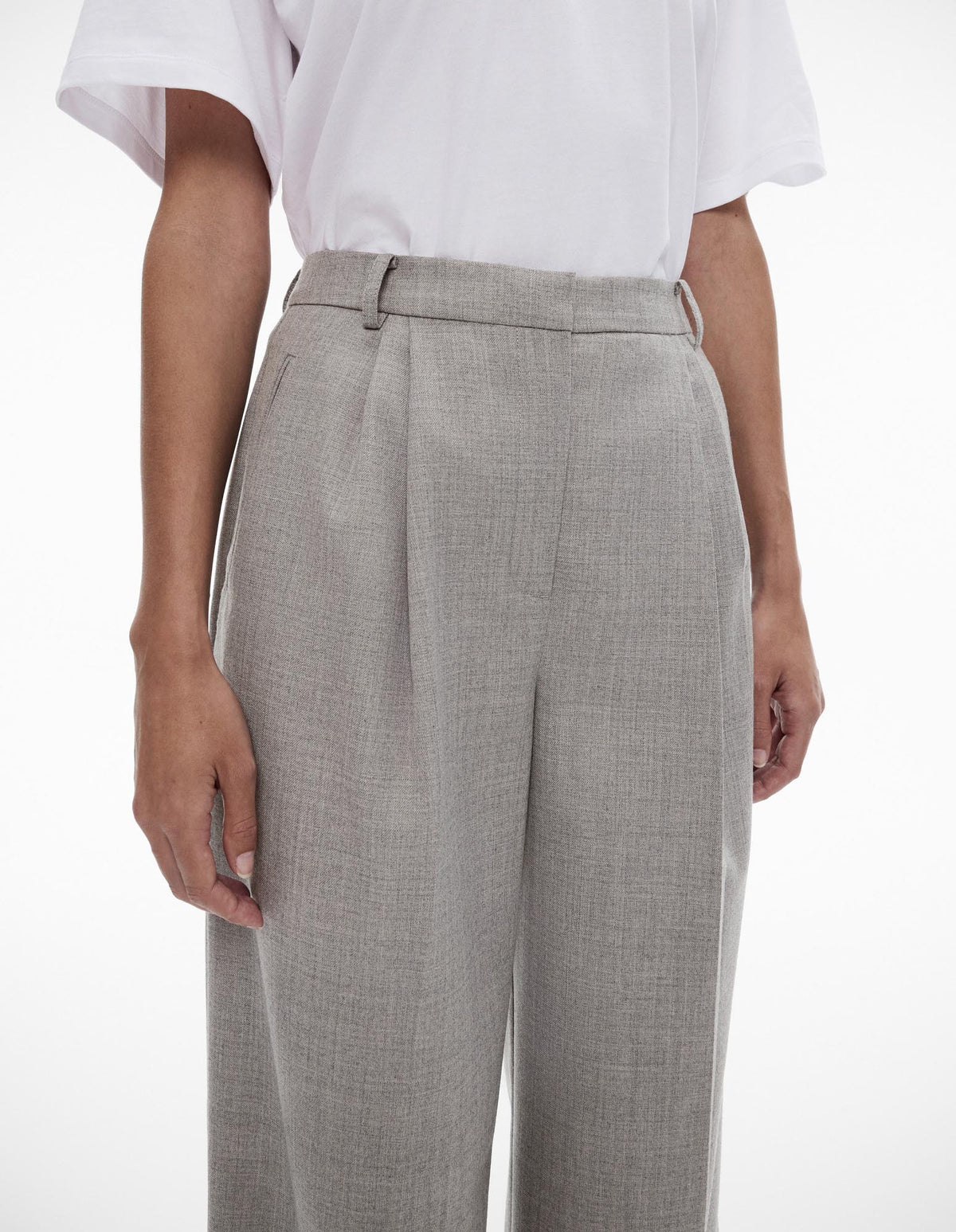 Wool Blend Relaxed Rise Trouser