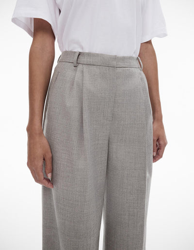 Wool Blend Relaxed Rise Trouser