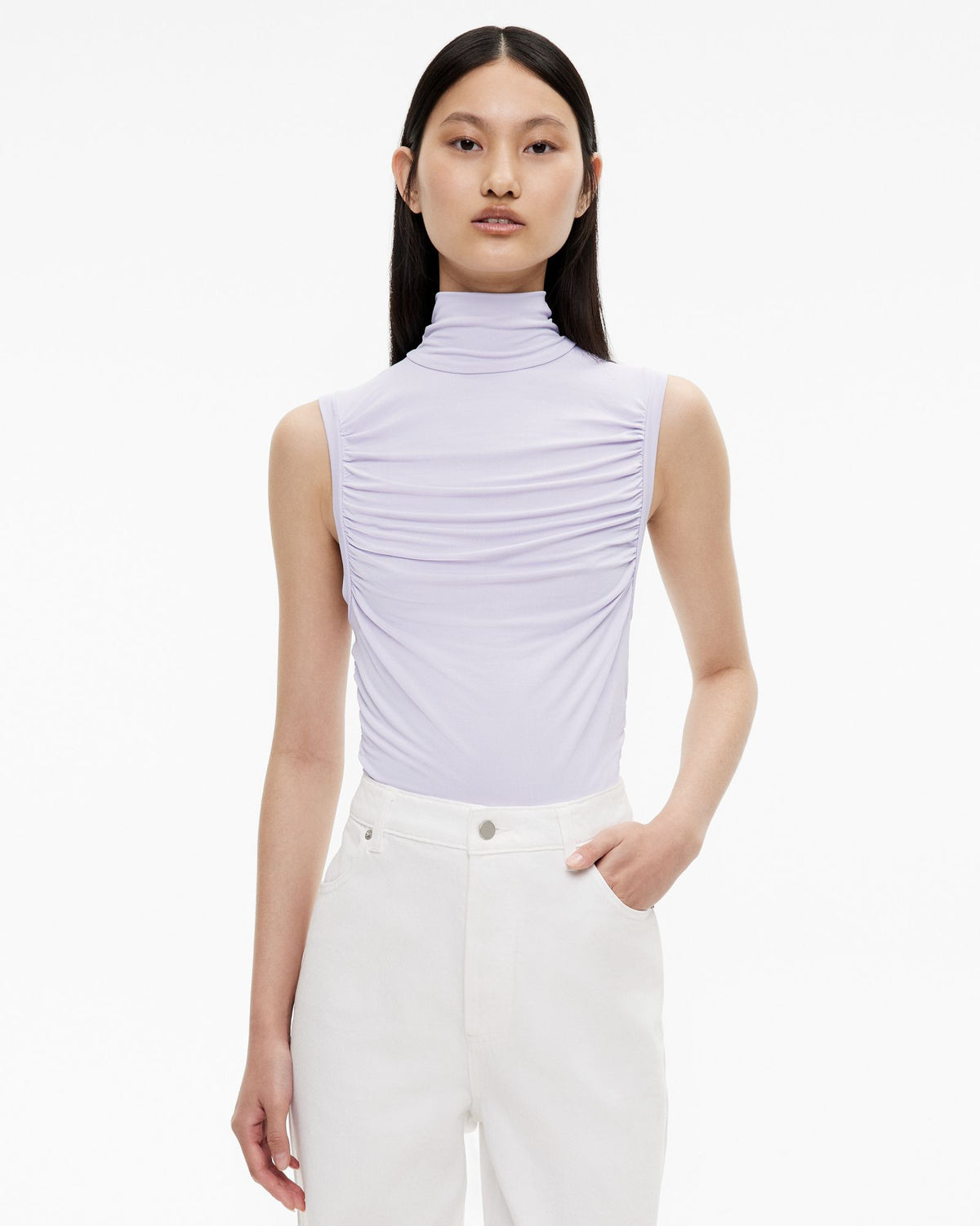 High Neck Gather Top
