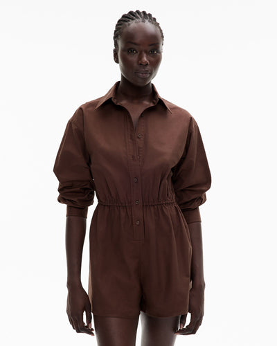 Button Long Sleeve Jumpsuit