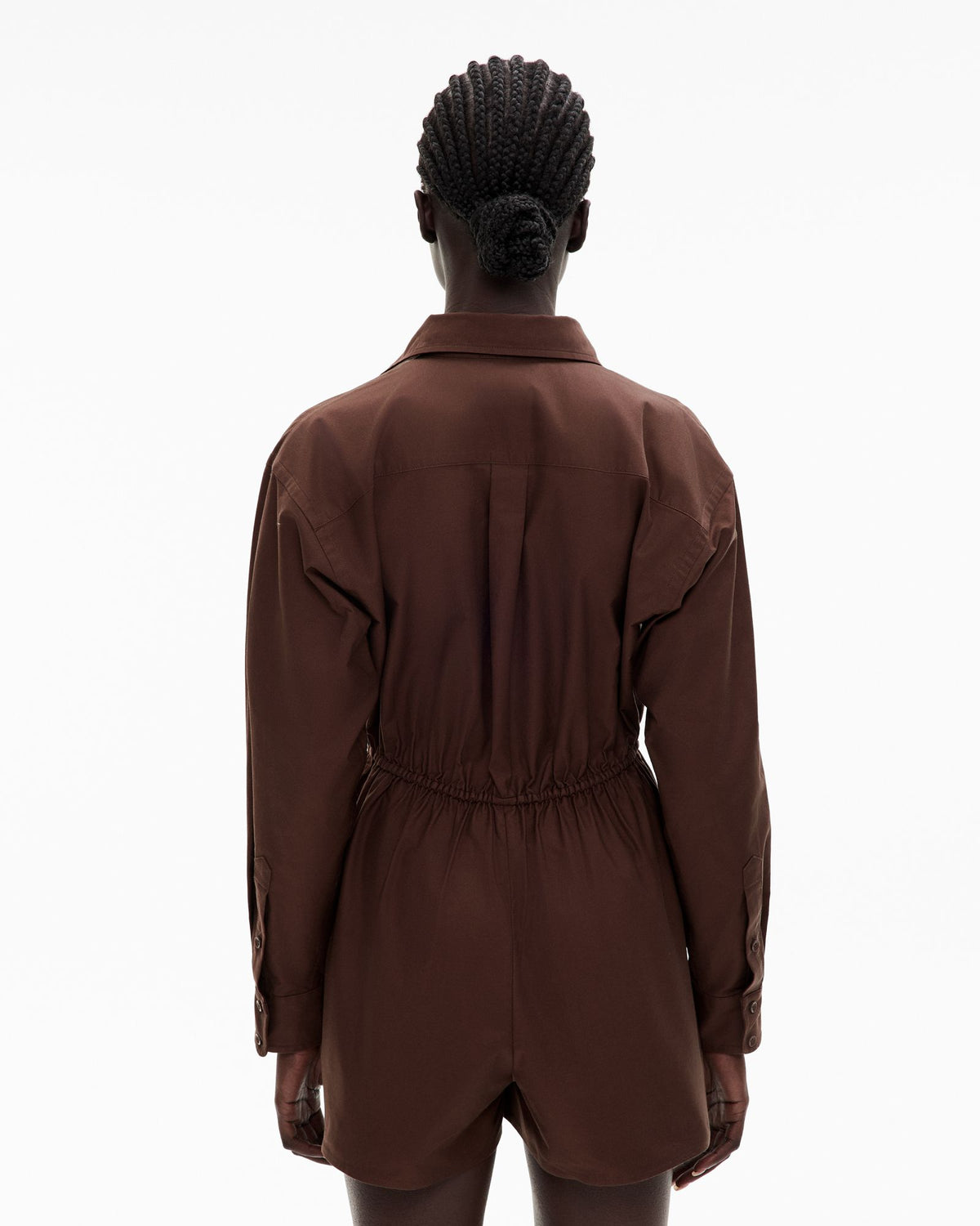 Button Long Sleeve Jumpsuit