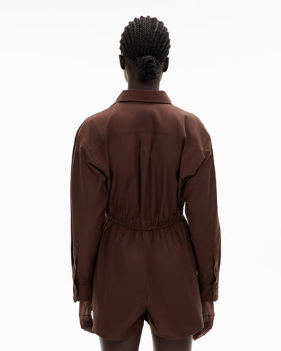 Button Long Sleeve Jumpsuit