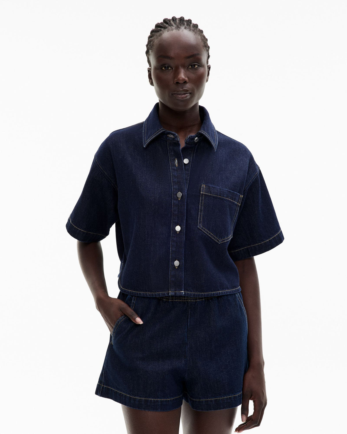 Denim Crop Shirt
