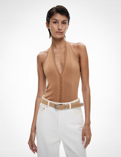 Halter Button Knit