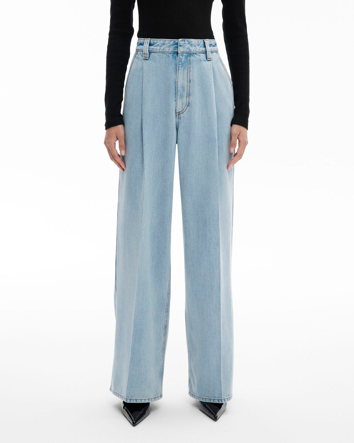 Pleated Denim Pant