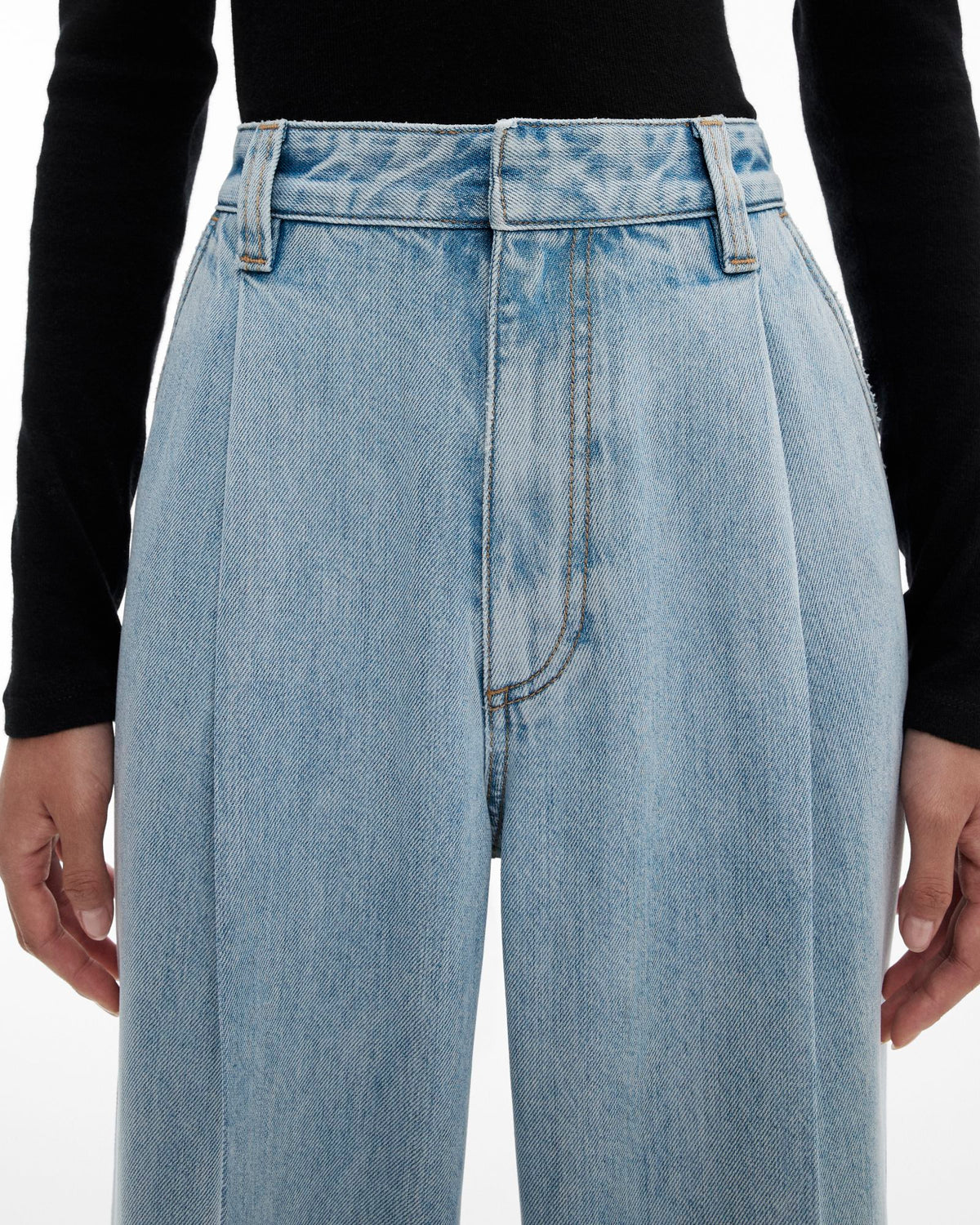 Pleated Denim Pant