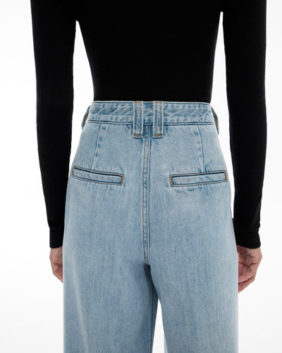 Pleated Denim Pant