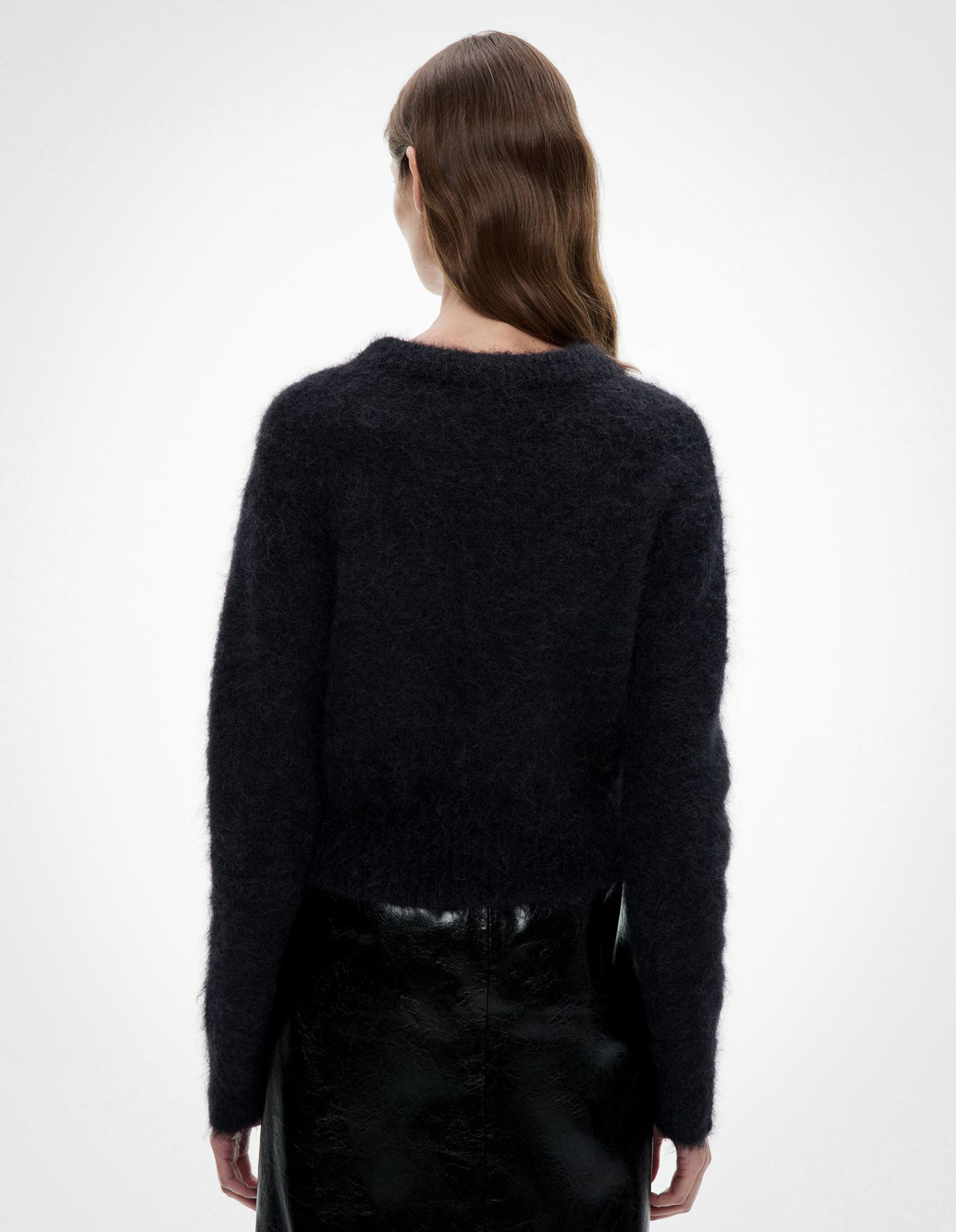 Fluffy Crew Neck Cardigan