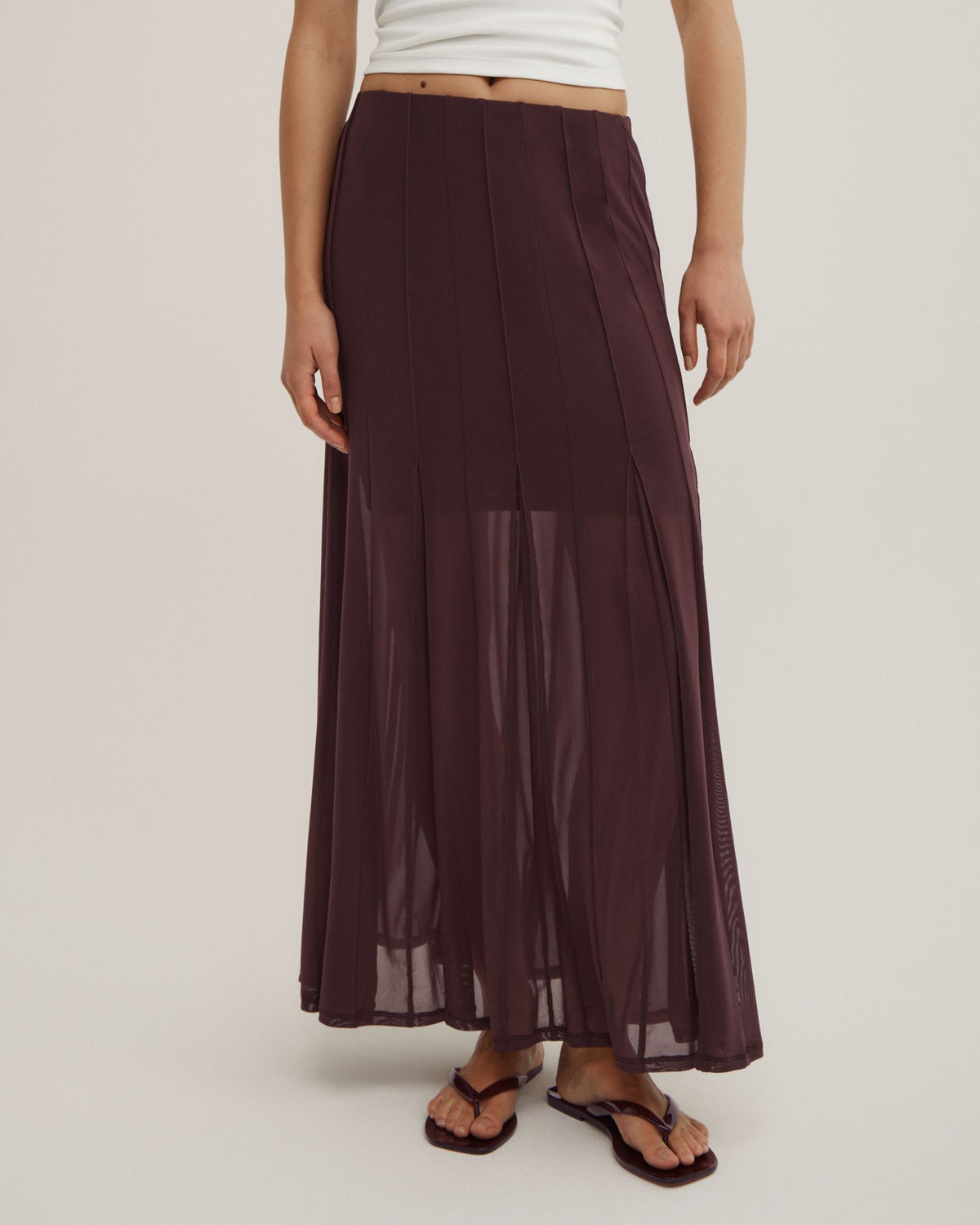 Panelled Mesh Skirt