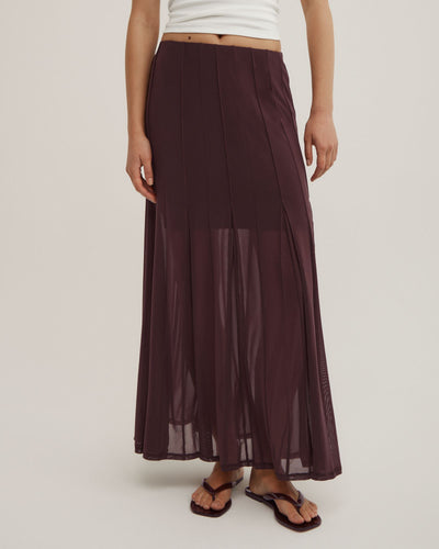Panelled Mesh Skirt