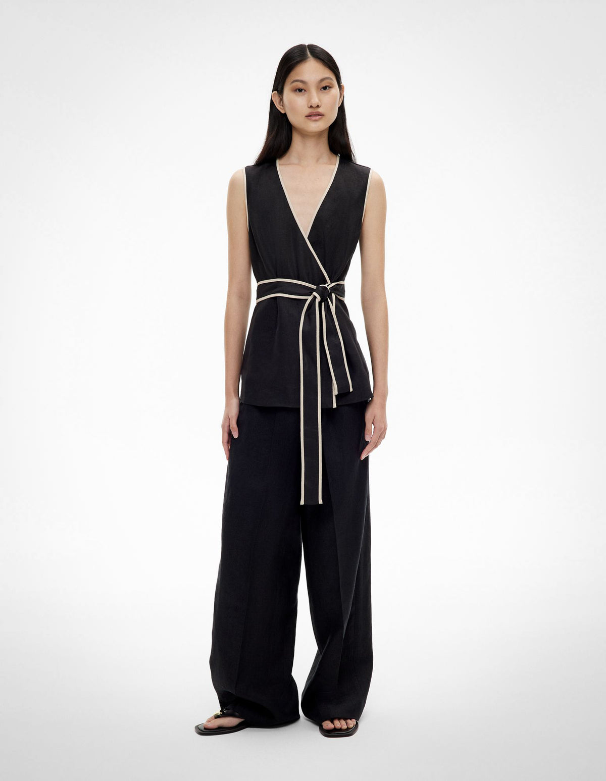 Contrast Tie Shirt