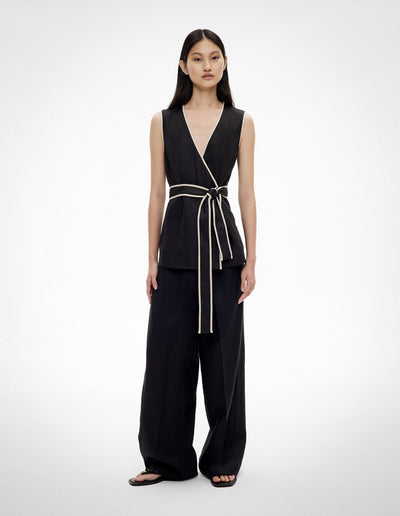 Contrast Tie Shirt