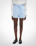 Belt Detail Linen Shorts