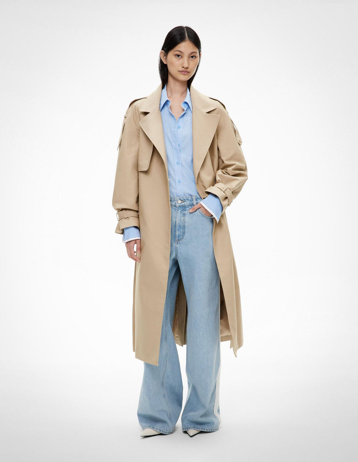 Snap Front Trench Coat