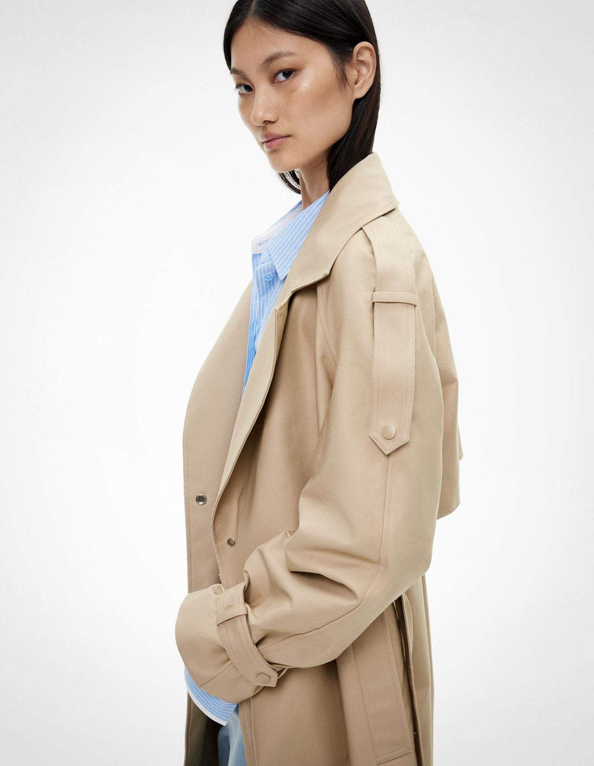 Snap Front Trench Coat