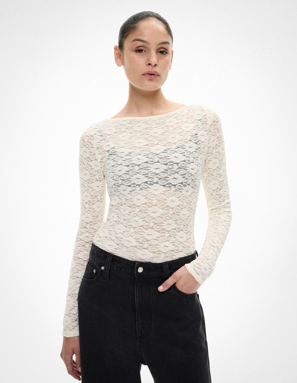 Textured Boat Neck Top