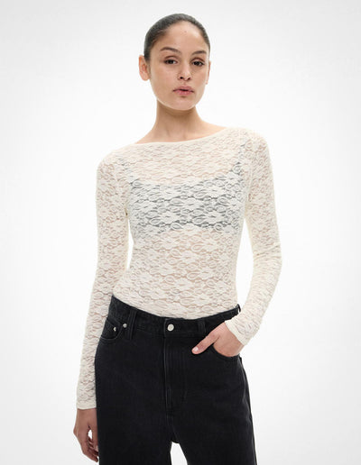Textured Boat Neck Top