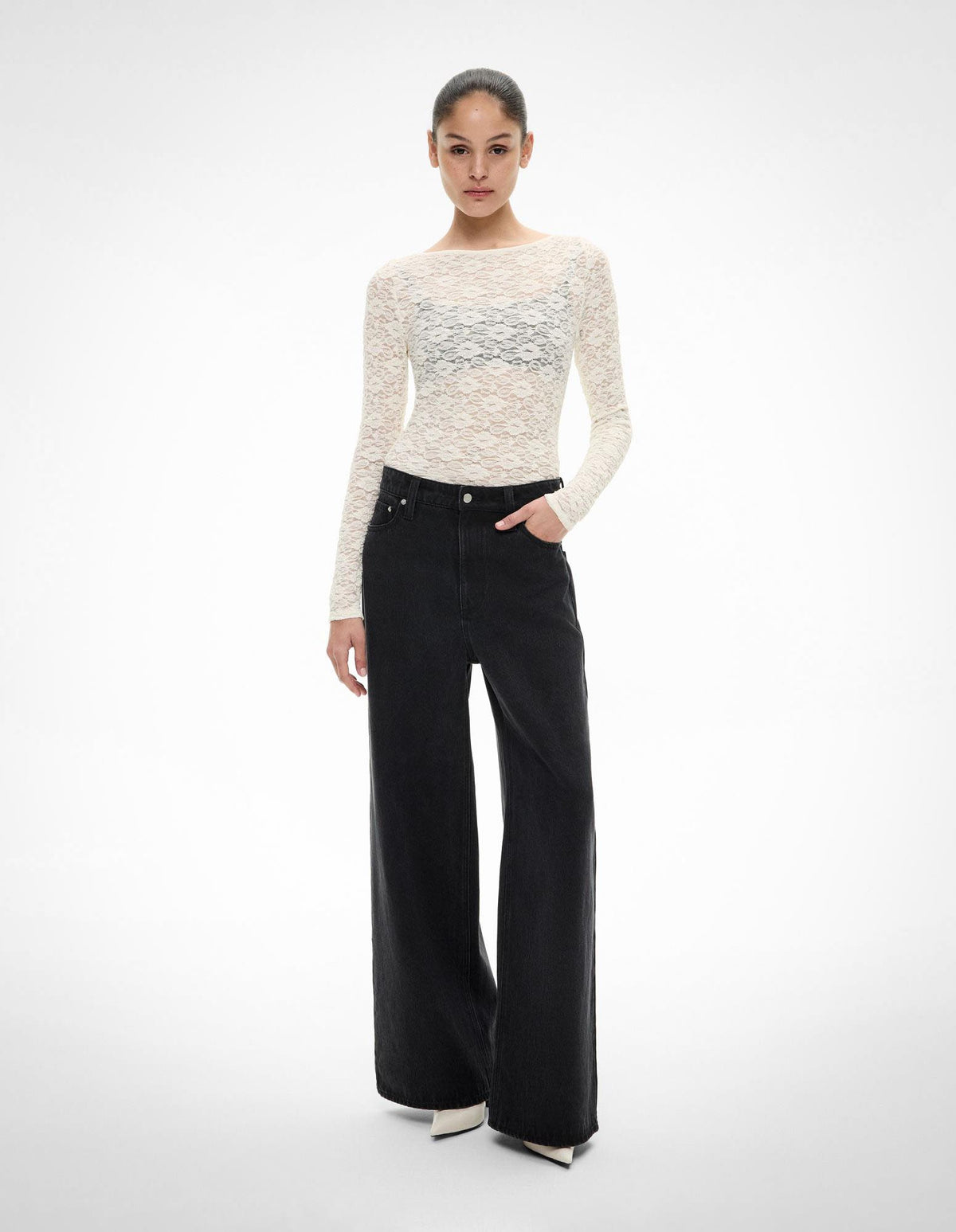 Textured Boat Neck Top