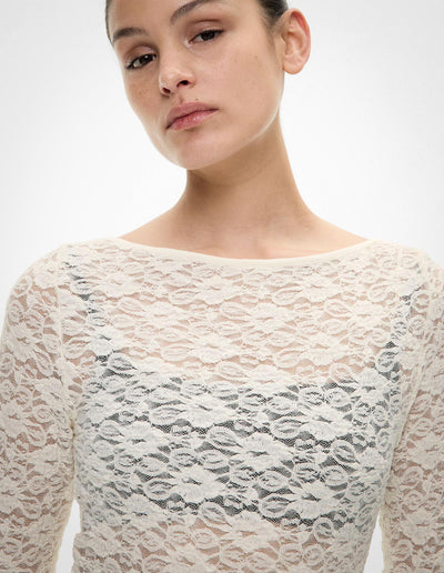 Textured Boat Neck Top