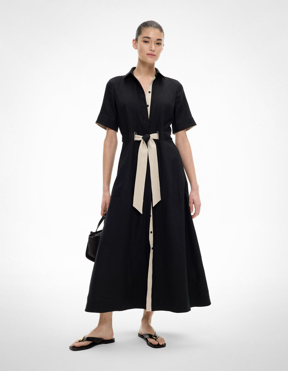 Eyelet Detail Midi Dress
